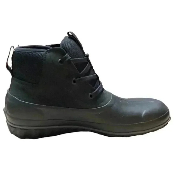 Bogs Mens 10 Casual Nubuck Leather Waterproof Lace Up Ankle Snow Boots Black NEW main image 4